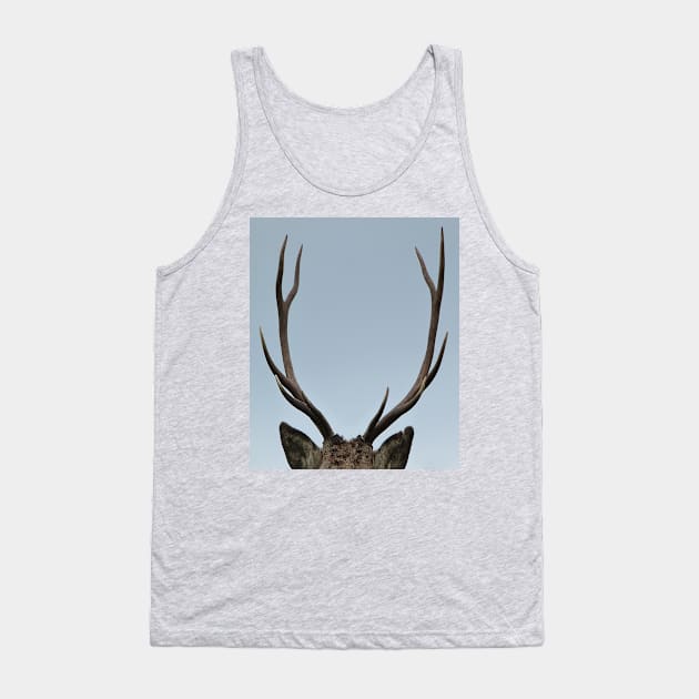 Close up of a Highland Stag Tank Top by Madeinthehighlands